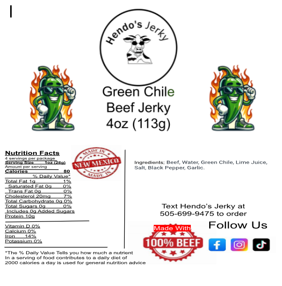 Green Chile Beef Jerky
