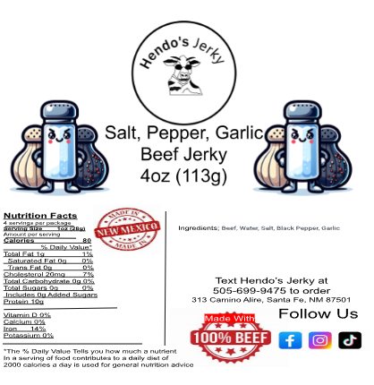 Salt Pepper Garlic Beef Jerky